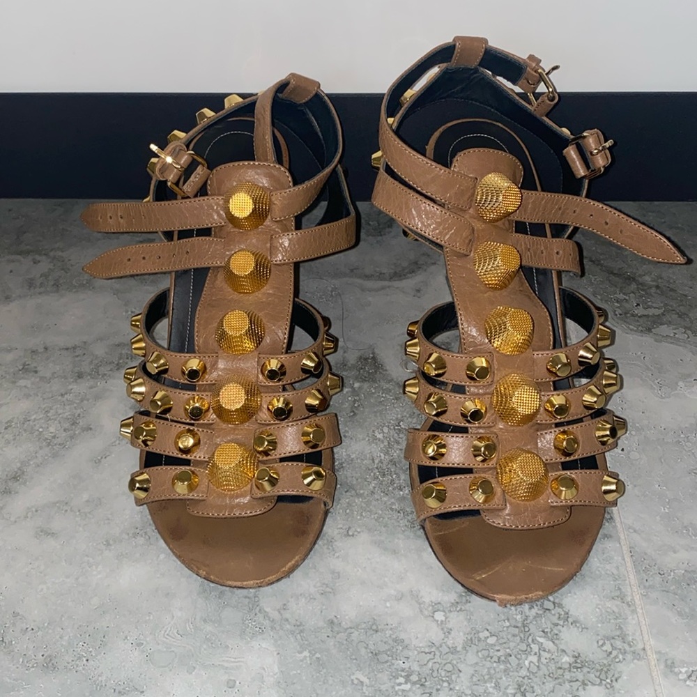 Balenciaga Studded Wedge Sandal